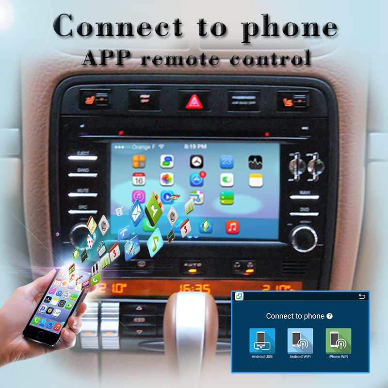 Prosche Cayenne carplay car dvd gps navigation android 7.1 flash 2+16G