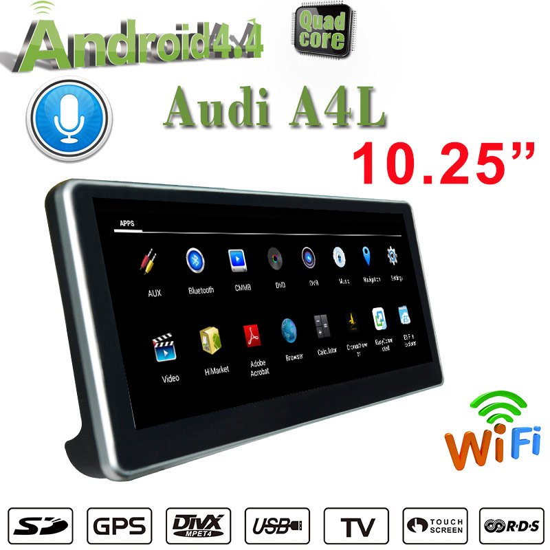 For Audi A4/ S4/ RS4 (B9 8W) MIB2 10.25”Touchscreen Android GPS Navi 4G Wifi Carplay Mirroring Cover The Full Scree