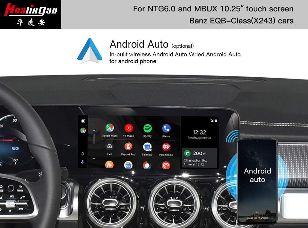Mercedes-Benz EQB MBUX Multimedia Navigation Services Android Auto And Apple CarPlay Wifi Hotspot Video Facebook With 10.25 Inch Touch Screen