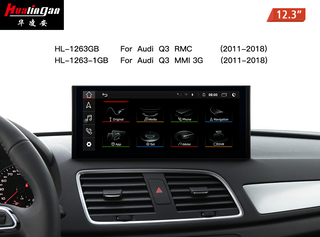 for Audi Q3 RMC/ MMI 3G 12.3”Blu-Ray Touchscreen Android USB GPS Navigation Wireless Carplay BT 4G Wifi Vehicle Backup Cameras