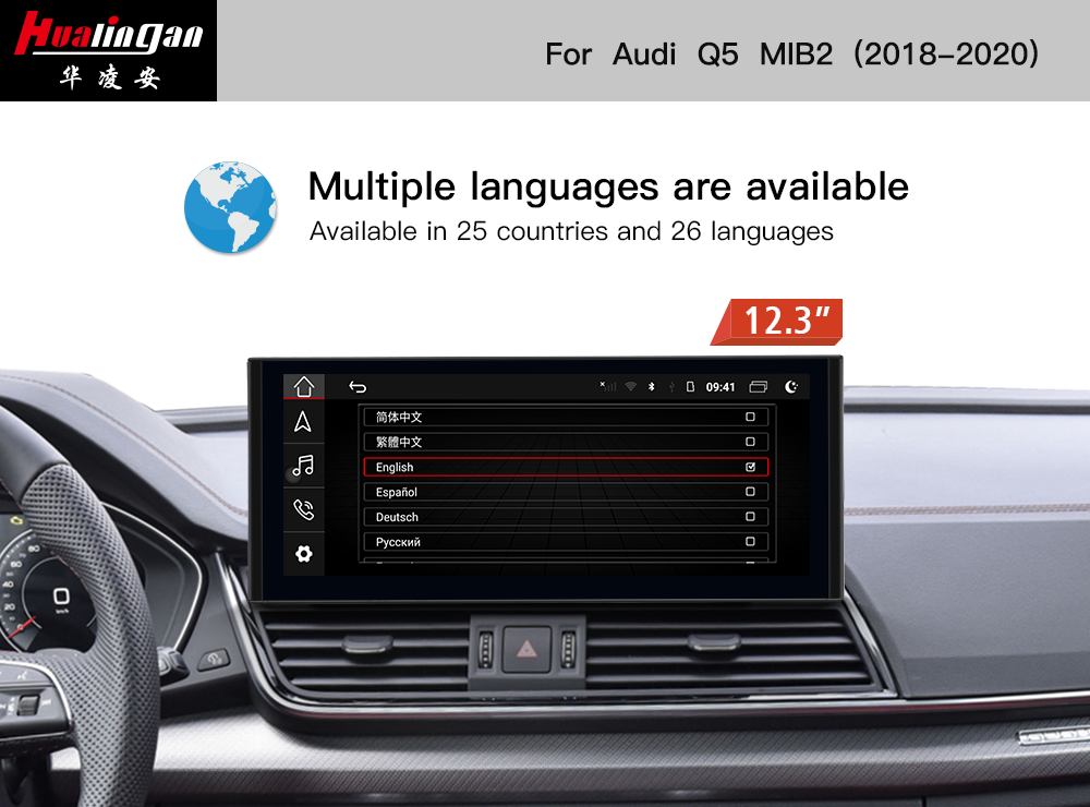 for Audi Q5 SQ5 80A MIB2 12.3”Blu-Ray Touchscreen Android USB GPS Navigation Wireless Carplay BT 4G Wifi Video Facebook Youtube