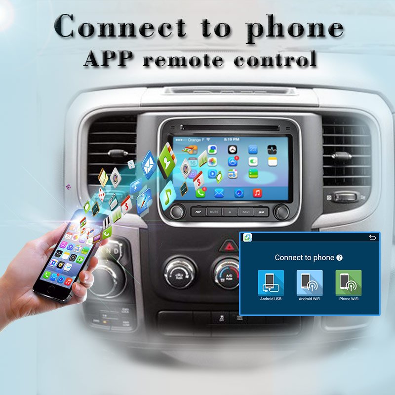 Hualingan 4+64 for Dodge Ram 1500 Radio Upgrade 2500 3500 2013-2018 Jeep Renegade Stereo Head Unit 8" Touchscreen Android Radio DVD Player Android Auto Carplay Full Screen Mirroring GPS Navi WIFI 4G 