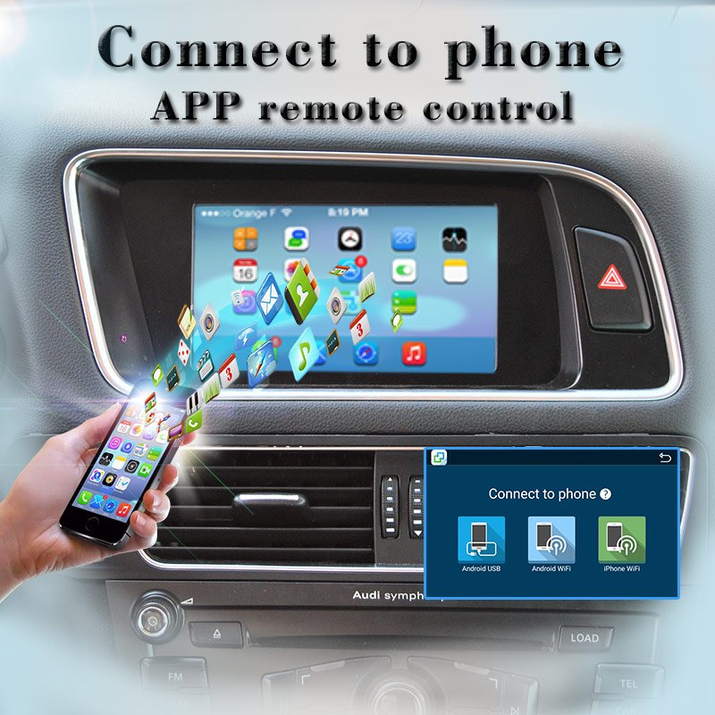 7 Inch Ouchscreen for Audi A4 /Q5 /A5 MMI 3G Multimedia GPS Navigatior Apple Carplay Android Mirroring Radio Bluetooth Aftermarket Stereo Head Unit Upgrade