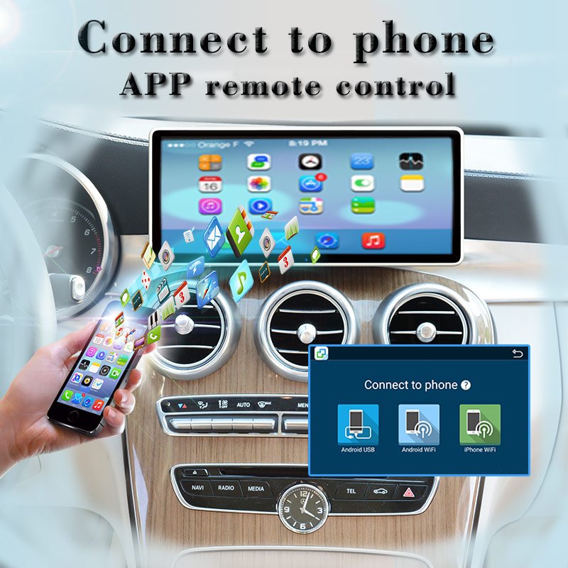Hualingan Android 10.25 Mercedes C-Class W205 S205 C205 NTG5.0 NTG5.1 NTG5.2 Touch Screen Upgrade Wireless Apple CarPlay Full Screen Android Auto Mirror GPS Navi Wifi 4G Rear Camera