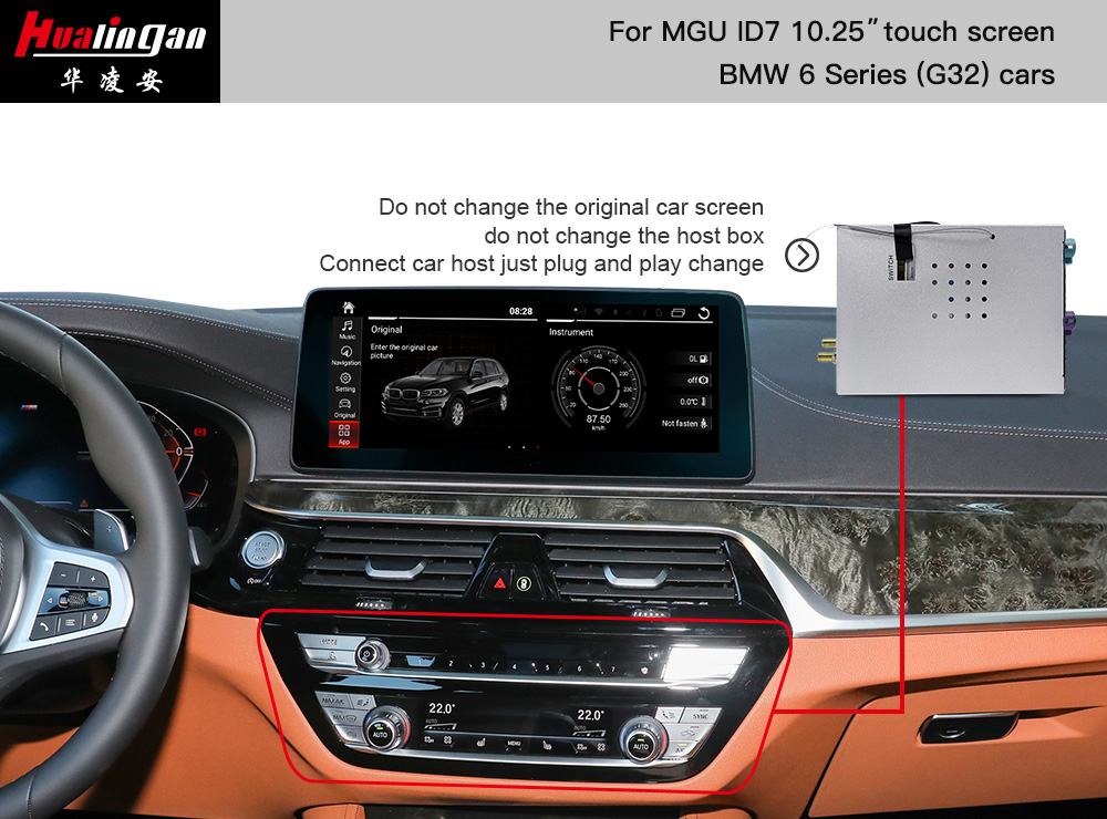 Hualingan Head Unit for Bmw 6 Series Android Screen Upgrade G32 IDrive 7.0 Android Auto Full Scree Apple Carplay Mirroring With 10.25 Inch Touch Screen 