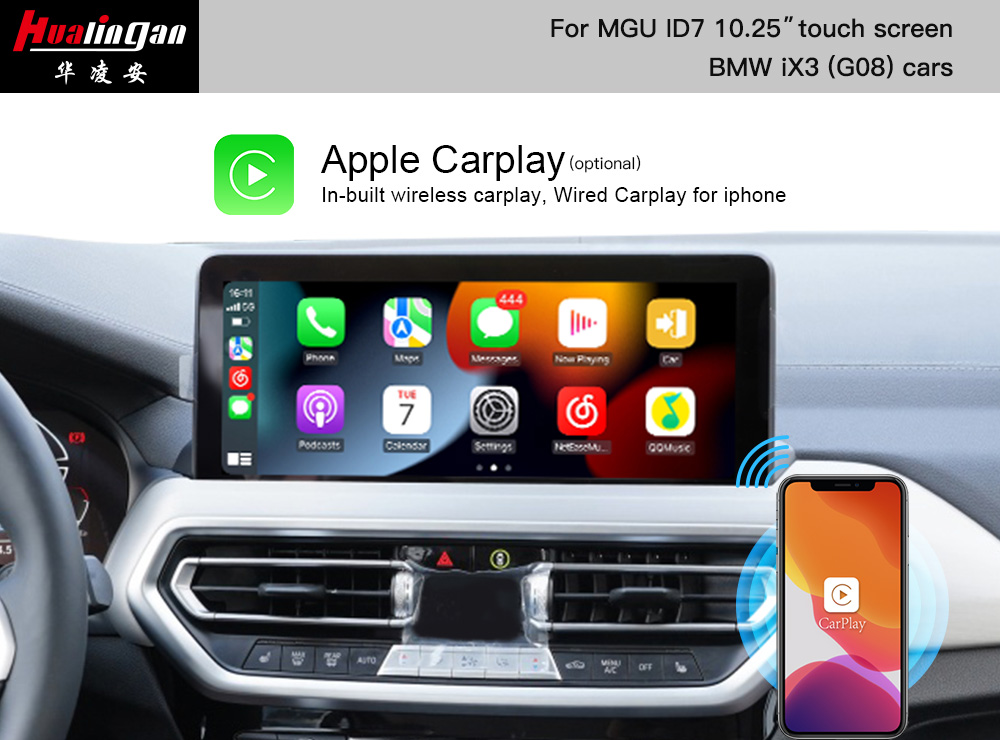 BMW iDrive Multimedia Upgrade Screen iX3 G08 Wireless Apple CarPlay Mirroring MGU Android Auto Full Scree  Wi-Fi Hotspot Video in Motion Navigation 