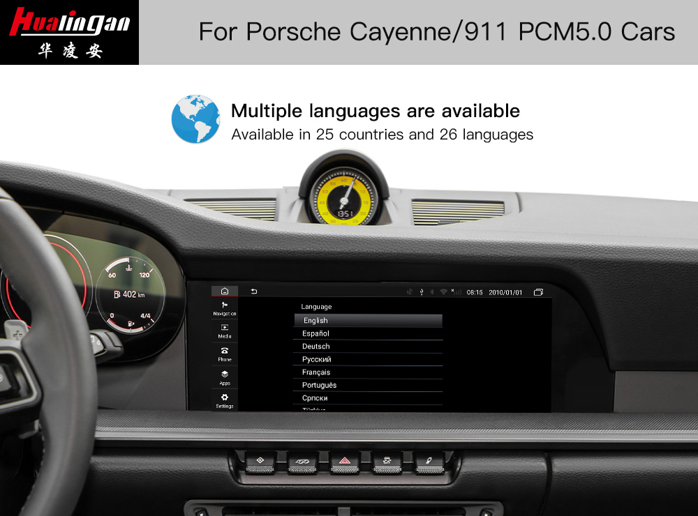 Porsche Cayenne Apple CarPlay PCM 5.0 Wireless Android Auto Full Screen Mirror Upgrades Apple in Car Wireless Carplay Adapter Android Ai BOX Navigation Maps Google Rear Camera Wifi