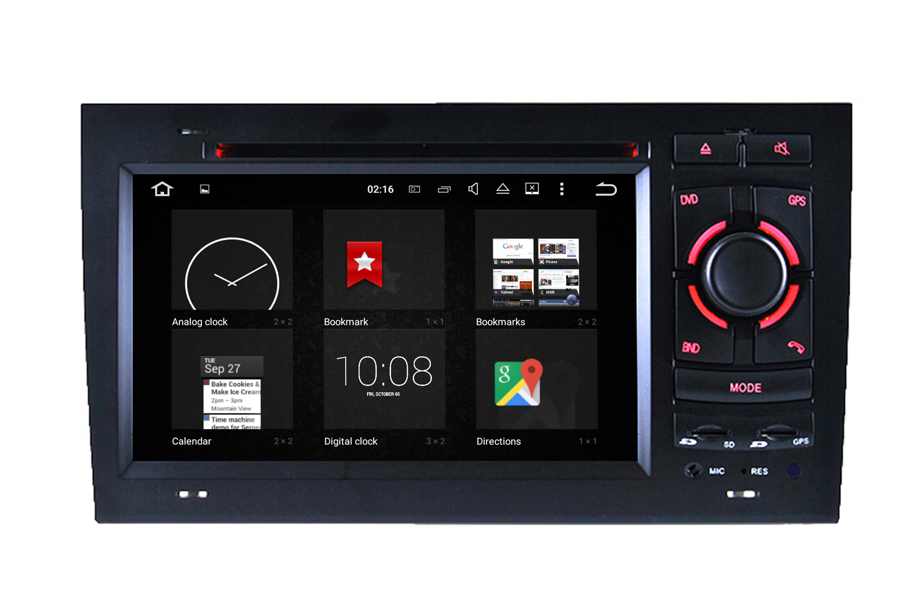 Hualingan Audi A8 S8 D2 4+64GB 7"Touch Screen Radio Stereo Upgrade Car GPS Navigation Head Unit DVD Play Android 11 Apple CarPlay Fullscreen Audroid Auto Mirror