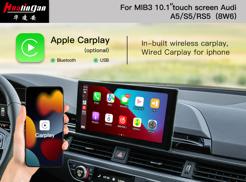 Hualingan Audi A5 S5 RS5 MIB3 CarPlay AI BOX Retrofit Android BOX Maps