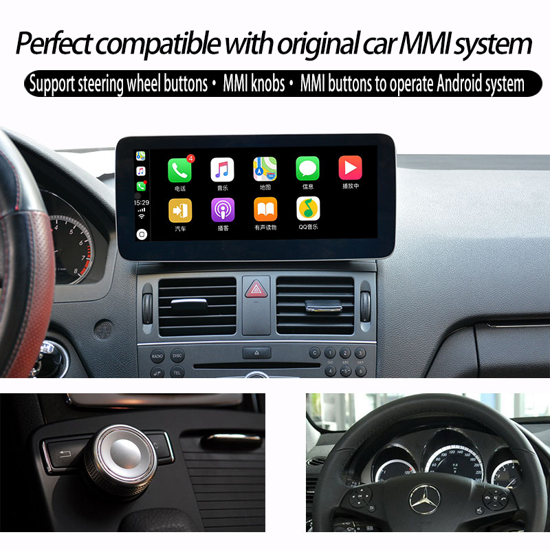 For Mercedes Benz C-W204 NTG4.0 Android Autoradio 10.25"Touchscreen Bluetooth Carplay Navi