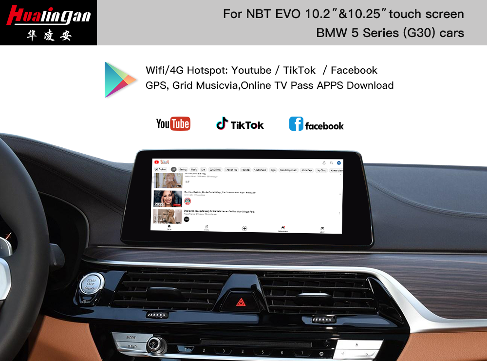 CarPlay Ai BOX BMW 5 Series Wireless Apple CarPlay G30 iDrive 6 Android 12 Car Ai BOX