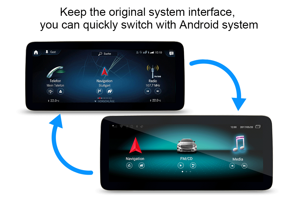 For Mercedes Benz C-W205 GLC-X253 C253 Android Auto Radio 10.25" Touchscreen Carplay Car GPS Navigation