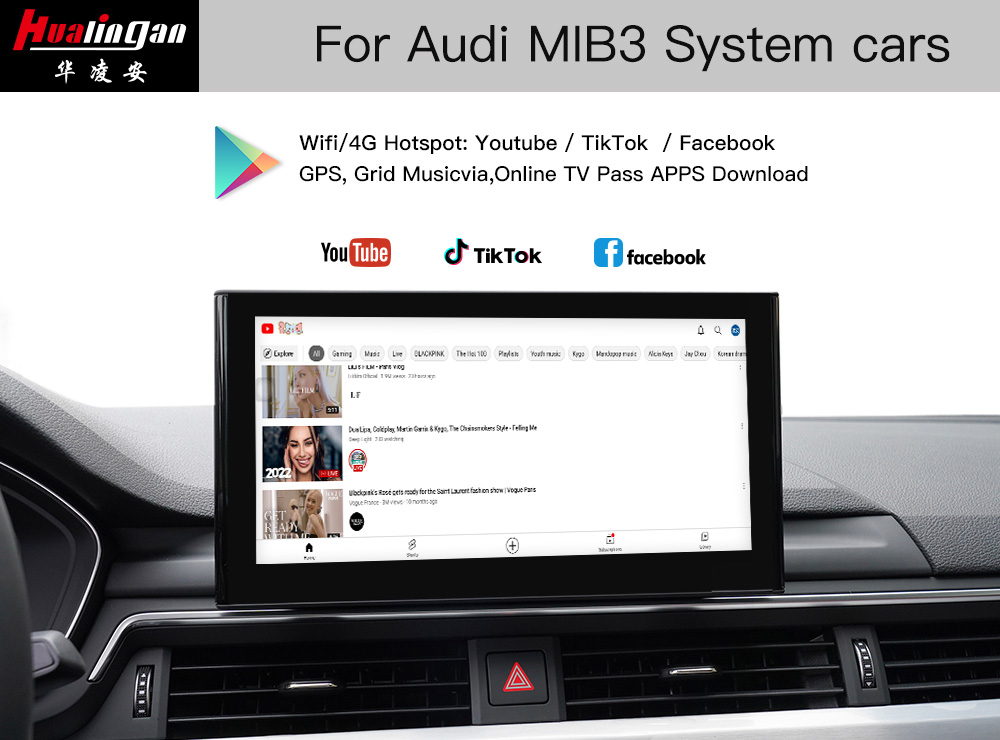 Upgrade Audi MIB3 A5 S5 RS5 (8W6) Wireless Apple CarPlay Fullscreen Android System Multimedia Navigation Android Auto Screen Mirroring
